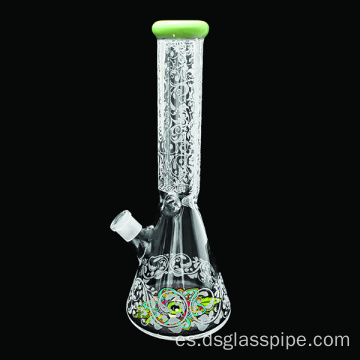 Nuevo diseño de vidrio de borosilicato alto con vidrio pesado con belleza Serface arenada de arena seca SHISHA Dab Oil Rig Glass Tipe de agua